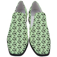 Pattern Ball Soccer Background Women Slip On Heel Loafers by Wegoenart