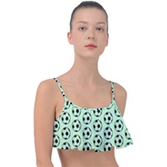 Pattern Ball Soccer Background Frill Bikini Top by Wegoenart