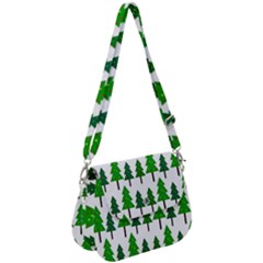 Chrismas Tree Greeen Saddle Handbag by nateshop