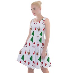 Christmas-santaclaus Knee Length Skater Dress by nateshop