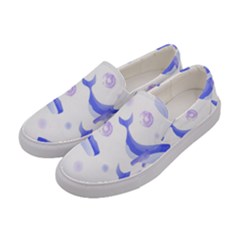 Whale Fish Sea Pattern Mammal Ocean Women s Canvas Slip Ons by Ravend