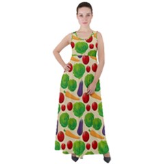 Food Illustration Pattern Texture Empire Waist Velour Maxi Dress by Ravend