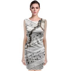 Music Notes Note Music Melody Sound Pattern Classic Sleeveless Midi Dress by Ravend