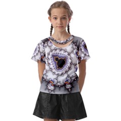 Mandelbrot Fractal Background Template Circle Kids  Front Cut Tee by danenraven