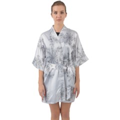 Almond Bread Apple Males Mandelbrot Mathematic Half Sleeve Satin Kimono  by danenraven