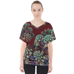 Art 3d Mandelbulb Mandelbrot Fractal Graphic V-neck Dolman Drape Top by danenraven