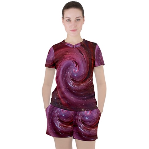 Galaxy Fog Kosmus Universe Women s Tee And Shorts Set by Wegoenart