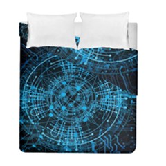 Network Circuit Board Trace Duvet Cover Double Side (full/ Double Size) by Ravend