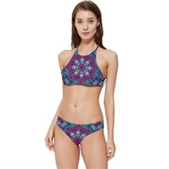 Purple, Blue And Pink Eyes Banded Triangle Bikini Set by ConteMonfrey