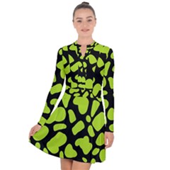 Neon Green Cow Spots Long Sleeve Panel Dress by ConteMonfrey