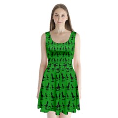 Green Dinos Split Back Mini Dress  by ConteMonfrey