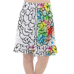 Brain Mind Psychology Idea Drawing Fishtail Chiffon Skirt by Wegoenart