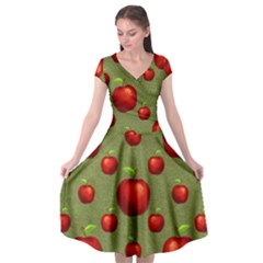 Apples Cap Sleeve Wrap Front Dress by nateshop