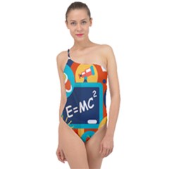 Natural Science Physics Laboratory Formula Classic One Shoulder Swimsuit by danenraven