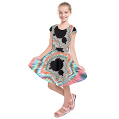 Fractal Abstract Background Kids  Short Sleeve Dress by Wegoenart