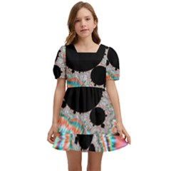 Fractal Abstract Background Kids  Short Sleeve Dolly Dress by Wegoenart