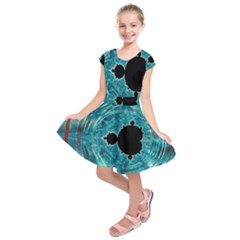 Mandelbrot Apple Fractal Abstract Kids  Short Sleeve Dress by Wegoenart