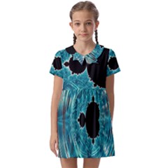 Mandelbrot Apple Fractal Abstract Kids  Asymmetric Collar Dress by Wegoenart