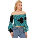 Mandelbrot Apple Fractal Abstract Off Shoulder Flutter Bell Sleeve Top View3