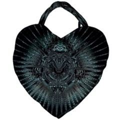 Abstract Art Fractal Artwork Giant Heart Shaped Tote by Pakrebo