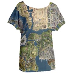 Map Illustration Grand Theft Auto Women s Oversized Tee by danenraven