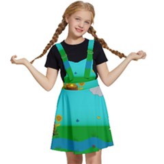 Frog Log Stream River Wallpaper Kids  Apron Dress by Ravend