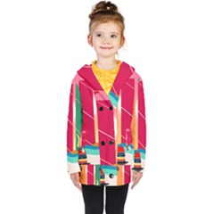 Beach Summer Wallpaper Kids  Double Breasted Button Coat by Ravend