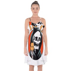 Halloween Ruffle Detail Chiffon Dress by Sparkle