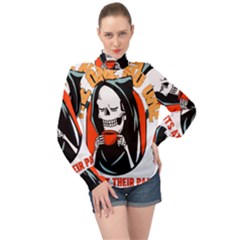 Halloween High Neck Long Sleeve Chiffon Top by Sparkle