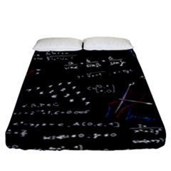 Black Background Text Overlay  Mathematics Formula Fitted Sheet (king Size) by danenraven