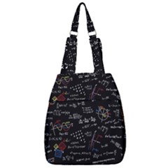 Black Background Text Overlay  Mathematics Formula Center Zip Backpack by danenraven