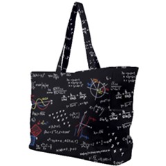 Black Background Text Overlay  Mathematics Formula Simple Shoulder Bag by danenraven