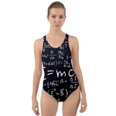 Science Einstein Formula Mathematics Physics Cut-out Back One Piece Swimsuit by danenraven