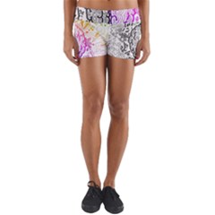 Anatomy Brain Head Medical Psychedelic  Skull Yoga Shorts by danenraven