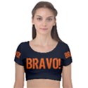 Bravo! Italian saying Velvet Short Sleeve Crop Top  View1