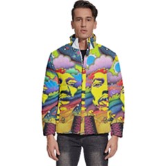 Psychedelic Rock Jimi Hendrix Men s Puffer Bubble Jacket Coat by Jancukart