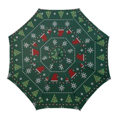 Beautiful Knitted Christmas Xmas Pattern Golf Umbrellas by Jancukart