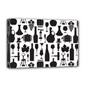 Wine Pattern Black White Deluxe Canvas 18  x 12  (Stretched) View1