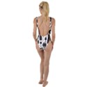 Wine Pattern Black White High Leg Strappy Swimsuit View2