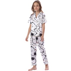 Dog Pattern Kids  Satin Short Sleeve Pajamas Set by Jancukart