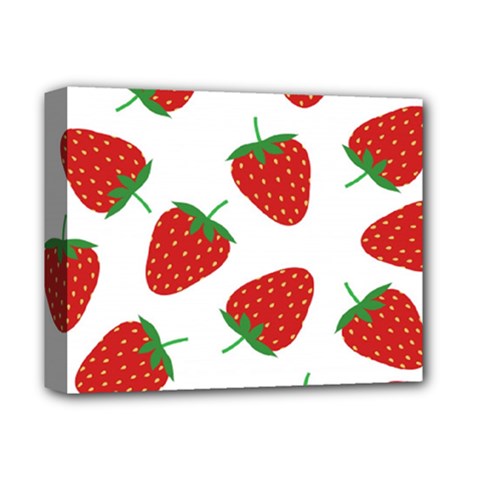 Seamless-pattern-fresh-strawberry Deluxe Canvas 14  X 11  (stretched) by Jancukart