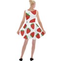 Seamless-pattern-fresh-strawberry Velvet Skater Dress View2