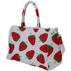 Seamless-pattern-fresh-strawberry Duffel Travel Bag by Jancukart