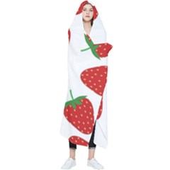 Seamless-pattern-fresh-strawberry Wearable Blanket by Jancukart