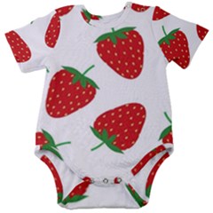 Seamless-pattern-fresh-strawberry Baby Short Sleeve Onesie Bodysuit by Jancukart