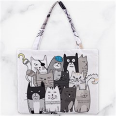 Cute Cat Hand Drawn Cartoon Style Mini Tote Bag by Jancukart