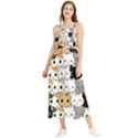 Cute-cat-kitten-cartoon-doodle-seamless-pattern Boho Sleeveless Summer Dress View1