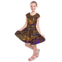 Binary Code Transformation Kids  Short Sleeve Dress by Wegoenart