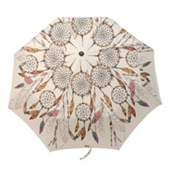 Coloured-dreamcatcher-background Folding Umbrellas by Jancukart