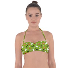 Pattern Seamless Halloween Fall Halter Bandeau Bikini Top by Wegoenart